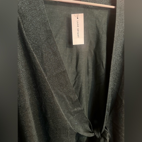 NWT Lane Bryant Green Tie Front Cardigan - Picture 4 of 6